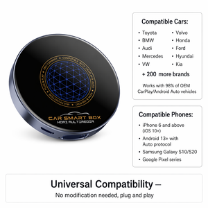 กล่อง AI สำหรับรถยนต์ รองรับ Wireless CarPlay และ Android Auto พร้อมช่อง HDMI รองรับความละเอียด 4K, สตรีมมิ่ง Netflix <span class=keywords><strong>YouTube</strong></span> Spotify, GPS WiFi 5G สำหรับรถยนต์, รองรับ OEM โรงงาน - Product Image 1