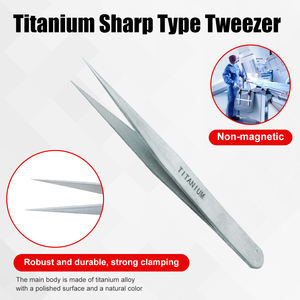 HENITUER T1124 チタン製工具 非磁性 多機能 チタン製シャープタイプピンセット 家庭用 医療用 航空分野用 - Product Image 3