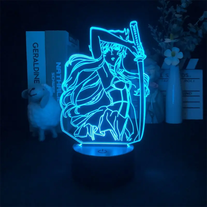 Japanese Anime Future Diary Manga 3D Night Light for Bedroom Decor Cute LED Lamp Manga Kid Lovely Present