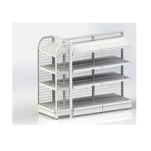 Metall Großhandel Store Super Market Gondel Regale Display Lagerung Candy Wall Mesh Regale für Supermarkt