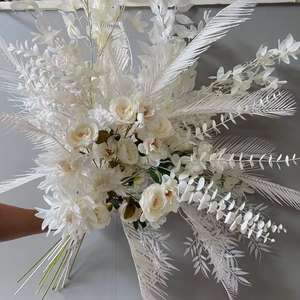 O-X558 Flores Colgantes de Tallo Largo para Techo, Flores Blancas para Boda, Arreglo Floral Blanco de Alta Simulación para Boda - Product Image 2