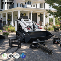 HYMAC 25PS Mini-Kompaktlader mit Kubota Dieselmotor, Hydraulische Gabelzinken, Erdbohrer und Grabenfräsen-Anbaugeräte