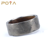 Eyzpoya — bague de mariage en fer et bois, 8mm, anneau en titane gravé