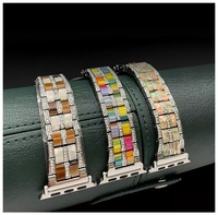 Luxus Diamant harz Armband für Apple Uhren armband Serie 7 6 SE 5 Stahl Metall Damen Damen Armband für Iwatch 41 45mm 40 44 42 38mm
