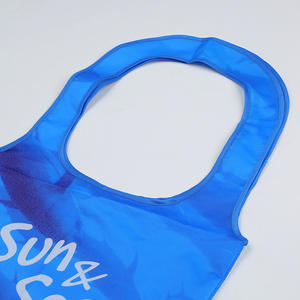 Bolsa de supermercado plegable RPET impresión Digital versión completa personalizada reutilizable poliéster fresa triángulo diseño letra - Product Image 2