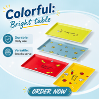 Assiette rectangulaire en céramique motif légumes de dessin animé, vaisselle pour enfant en porcelaine fine, plat de service pour steak et fruits, pour repas d'enfant, maison et cuisine