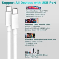 Cable de Carga Rápida Premium con E-Marker de 1M/3.3FT 5A USB Tipo C a USB Tipo C PD 100W para Apple Macbook Notebook