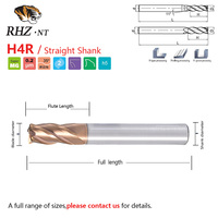 Fraise à bout en carbure de 10 mm, 4 cannelures, 35 hélices, longueur de coupe de 20 mm, rayon de coin, revêtement TiSiN, fraise à grande vitesse pour le fraisage CNC, usinage des métaux
