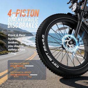 Vélo électrique sportif dynamique à gros pneus, freins à disque doubles, style cyclomoteur, pour adultes, hommes, trajets quotidiens, performances fiables. - Product Image 5