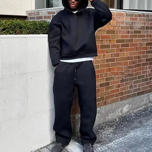 Set Hoodie dan Celana Sweatpants <span class=keywords><strong>Baggy</strong></span> Dua Potong Berkualitas Tinggi 500gsm untuk Musim Dingin, Hoodie Oversize Tebal Custom, Tracksuit Pria - Product Image 6