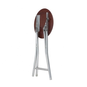 <strong>Small</strong> Round <strong>Wood</strong> Seat Folding <strong>Stool</strong> With Metal Legs - Product Image 5