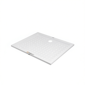 Base de Ducha Rectangular Blanca de ABS, 35.4x27.6x1.6 Pulgadas, con Drenaje Central, Diseño Minimalista Decorativo - Product Image 1