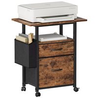 Meuble de rangement mobile en bois avec tiroirs et design à 3 niveaux, optimise l'espace de bureau pour imprimante et étagère de bureau à domicile