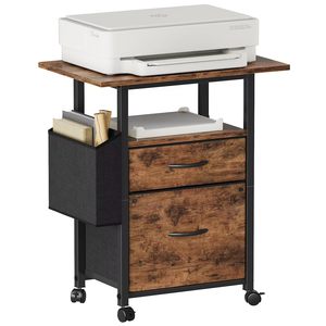 Archivador Móvil <span class=keywords><strong>de</strong></span> Madera con Cajones y Diseño <span class=keywords><strong>de</strong></span> 3 Niveles que Extiende el Espacio <span class=keywords><strong>de</strong></span> Escritorio para Oficina <span class=keywords><strong>en</strong></span> Casa, Estante para Impresora - Product Image 4