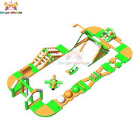 Parcours d'obstacles gonflable extérieur pour la maison, parc aquatique flottant, plateforme pour enfants, toboggans géants, taille personnalisée, garantie de 3 ans
