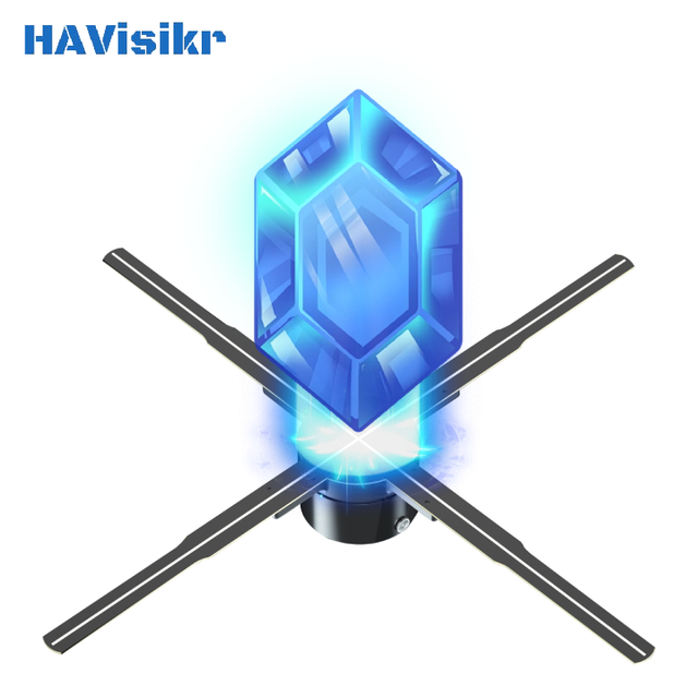 Naked-Eye 3D Holographic Projector with Rotating Screenless Display LED Air Imaging Ventilador Hologrfico
