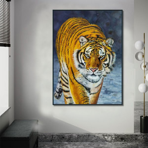 Arte Original fábrica personalizado <span class=keywords><strong>Tigre</strong></span> Mural colgante de pared pintado a mano decoración moderna para el hogar pintura al óleo <span class=keywords><strong>lienzo</strong></span> para habitación u oficina - Product Image 2