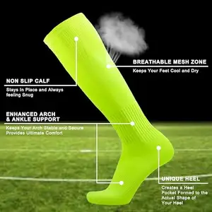 KTS9 Factory Custom Logo Mens Baseball Sock Unisex Knee High Solid Sport Tube Compression Softball Football Soccer Team Socks