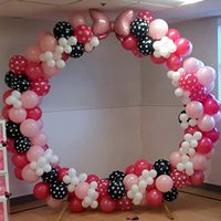 Kit de ballons en latex en gros, rose, noir, rouge rosé, à pois, avec nœuds et cœurs, pour anniversaire, Saint-Valentin, mariage, fête