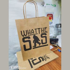 Luxury Customized logo Food Take Away White Fashion Gift Shopping Paper <b>Bag</b> A3 A4 A5 Size with Handles - Product Image 3
