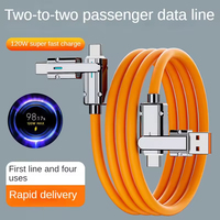 Cable USB Tipo C a Tipo C IOS 4 en 1 de 120W, Cables de Datos con Carga Rápida PD de 100W para iPhone 13 17 15 16 Pro Max Samsung S24 S25 iPad