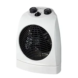 Calentador de ventilador compacto y Móvil, 2 ajustes de calor (1000/2000 W), nivel de frío (ventilador), mango de transporte resistente, temporizador
