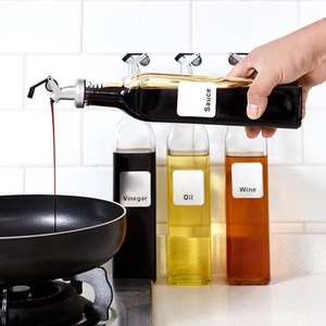 Bouteilles en verre anti-fuite pour huile d'olive en gros, bouteilles en verre pour huile et vinaigre, ustensiles de cuisine pour assaisonnement et sauce soja - Product Image 3