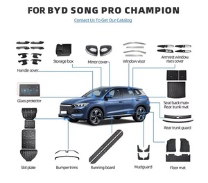 Accessoires intérieurs Sealion 5 <span class=keywords><strong>pour</strong></span> BYD Song Pro Champion, tapis de sol, boîte de rangement, accessoire décoratif en ABS imitation carbone <span class=keywords><strong>pour</strong></span> voiture - Product Image 2
