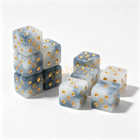 Ensemble de dés de jeu de Ludo et D&D, personnalisables, vierges, à 6 faces, de 8 mm et 16 mm, de précision, avec points, finition mate noire, pour Mahjong
