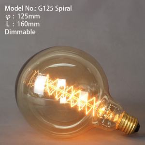 Лампа <span class=keywords><strong>G125</strong></span> в винтажном стиле Эдисона из прозрачного янтарного стекла с латунным цоколем, диммируемая, для домашнего декора - Product Image 4