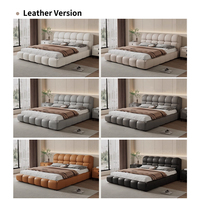 Lit king-size en bois avec rangement, revêtement en velours doux et capitonné, très vendu pour la chambre à coucher