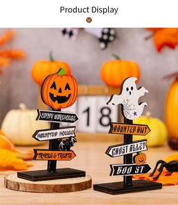 Bán Buôn Halloween Đảng Thủ Công Bằng Gỗ Bí Ngô Ngoài Trời Cửa Sổ Trong Nhà Máy Tính Để Bàn Trang Trí Đồ Trang Trí Kỳ Nghỉ Không Khí Đạo Cụ - Product Image 5