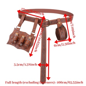 Capa Medieval de Cuero Sintético, Accesorios de Disfraces Renacentistas, Camisa Pirata Medieval para Disfraces de Halloween - Product Image 6