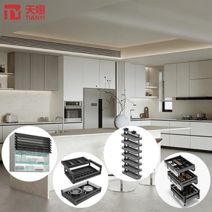 TIANYI MKitchen Stainless Steel Slide <b>Out</b> Storage <b>Basket</b> Cabinet <b>Pull</b> <b>Out</b> Organizer Rack Soft Close Drawer System Modern Design - Product Image 1
