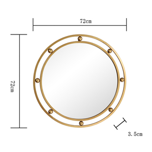 <span class=keywords><strong>Miroir</strong></span> mural rond à double cadre planétaire en métal doré brossé, <span class=keywords><strong>miroir</strong></span> circulaire architectural pour projet de hall d'hôtel - Product Image 6