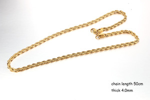 不锈钢 2MM 3MM 4MM 5MM扭曲粗链子项链分层男女金绳链项链 - Product Image 3