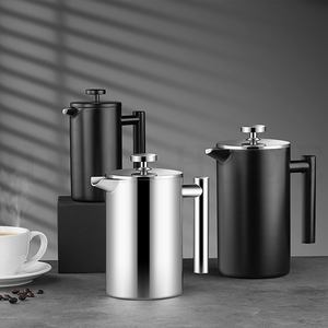 34 oz (1 litre) - Presse à café isotherme à double paroi noire, presse à thé, cafetière à piston, acier inoxydable 304 - Product Image 4