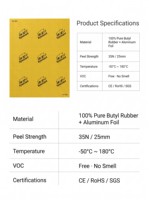 Panel Pintu Peredam Suara Butyl Mat 2mm 500x800mm Ringan Tahan Getaran Mobil OEM
