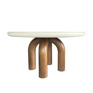 Nouvelle innovation : table de salle à manger avec plateau en ciment et pieds en fibre de verre, décoration pour banquet - Product Image 2