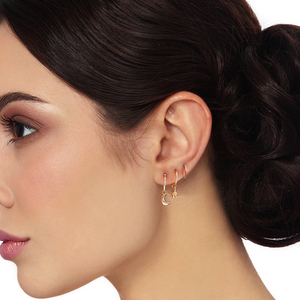 Boucles d'oreilles pendantes ROXI plaquées or 18 carats, bijoux en argent 925 avec zircon CZ, boucles d'oreilles lune et étoile - Product Image 5