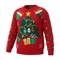 Pull jacquard personnalisé pour homme, coupe classique, motif de Noël, idéal pour les fêtes et les occasions spéciales