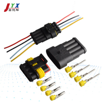 1 2 3 4 5 6 Pin Tyco Su Geçirmez Otomotiv Kablo Demeti, Araba Xenon Lambası Fişi için Naylon Kauçuk ile