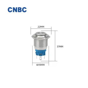IP67 Водонепроницаемый 16 мм Диаметр сброс вкл. Выкл. 1NO1NC мгновенный металлический кнопочный переключатель 220 В с символом питания