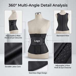 Gaine amincissante et sculptante pour femme, style <span class=keywords><strong>Faja</strong></span> colombienne, avec fermeture à une sangle et agrafes, en latex, pour la taille - Product Image 3