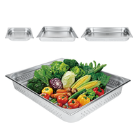 Casserole alimentaire perforée en acier inoxydable vaisselle toutes tailles 1/3 Gastronorm Food Gn Pan Container GN Tray