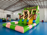 Toboggan gonflable avec mur d'escalade, château gonflable combiné, zone de saut, aire de jeux extérieure pour enfants, qualité commerciale