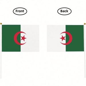 Wholesale Digital Printing Polyester Algeria Algerian Hand Waved Mini <b>Flag</b> 5.5x8.2in Party Conferences Display Decoration - Product Image 3