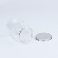 Pot en plastique PET de qualité alimentaire, noir mat, avec couvercle à vis, finition douce au toucher, pour compléments alimentaires en poudre.
