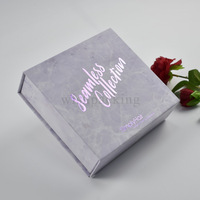Boîte-cadeau personnalisée de texture de marbre violet de nouveauté avec le logo de marquage à chaud Boîte rigide de parfum cosmétique de style magnétique de Flip-top