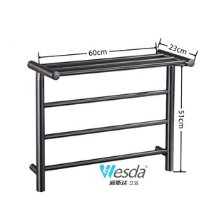 WESDA Portasciugamani da <span class=keywords><strong>Bagno</strong></span> a Parete in Acciaio Inox, Stile Moderno Europeo, Regolabile e <span class=keywords><strong>Salvaspazio</strong></span> per Hotel - Product Image 2